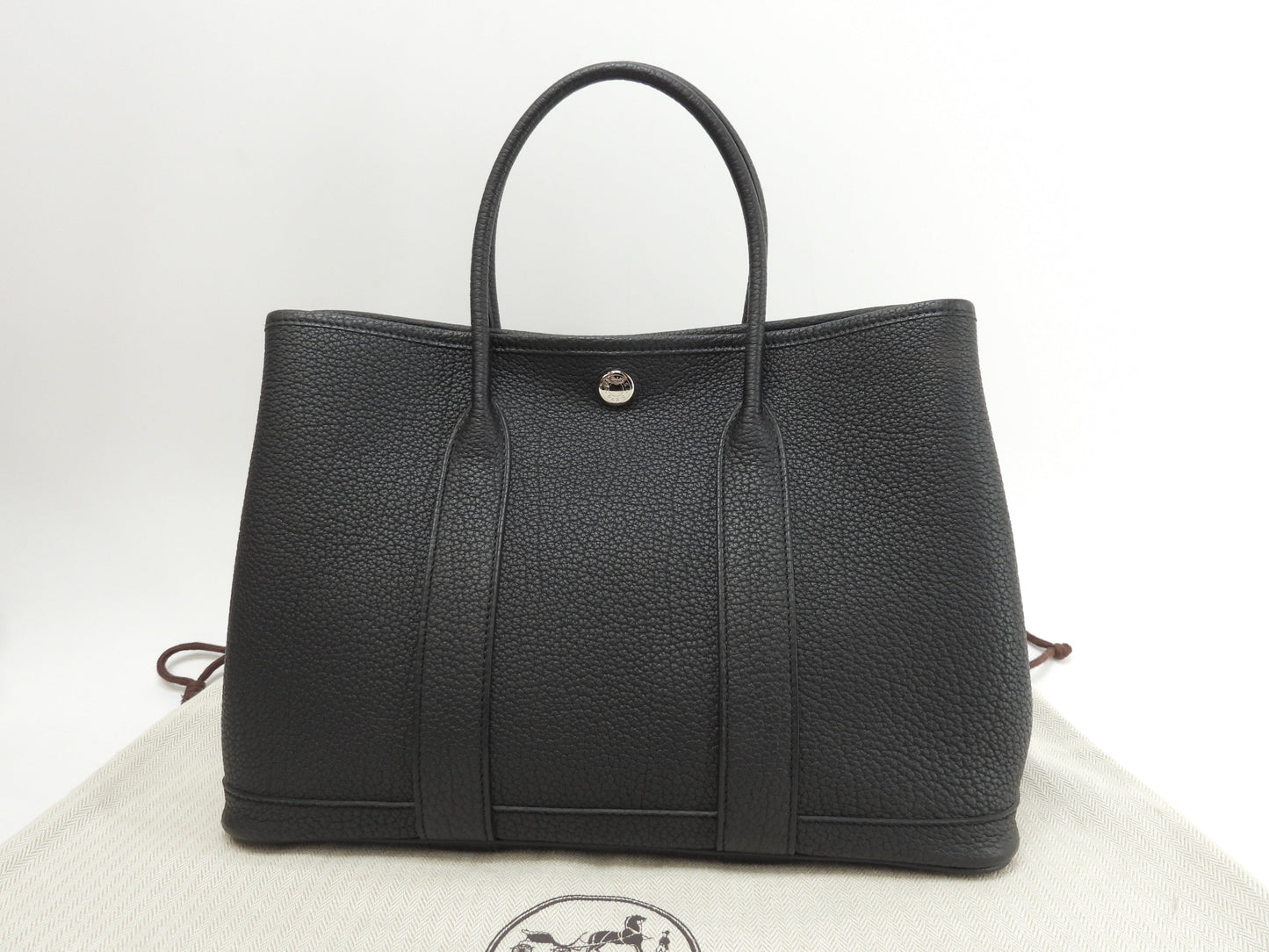 Hermès Garden Party TPM Négonda Nero Borsa a Mano Tote Come Nuova @Z 3