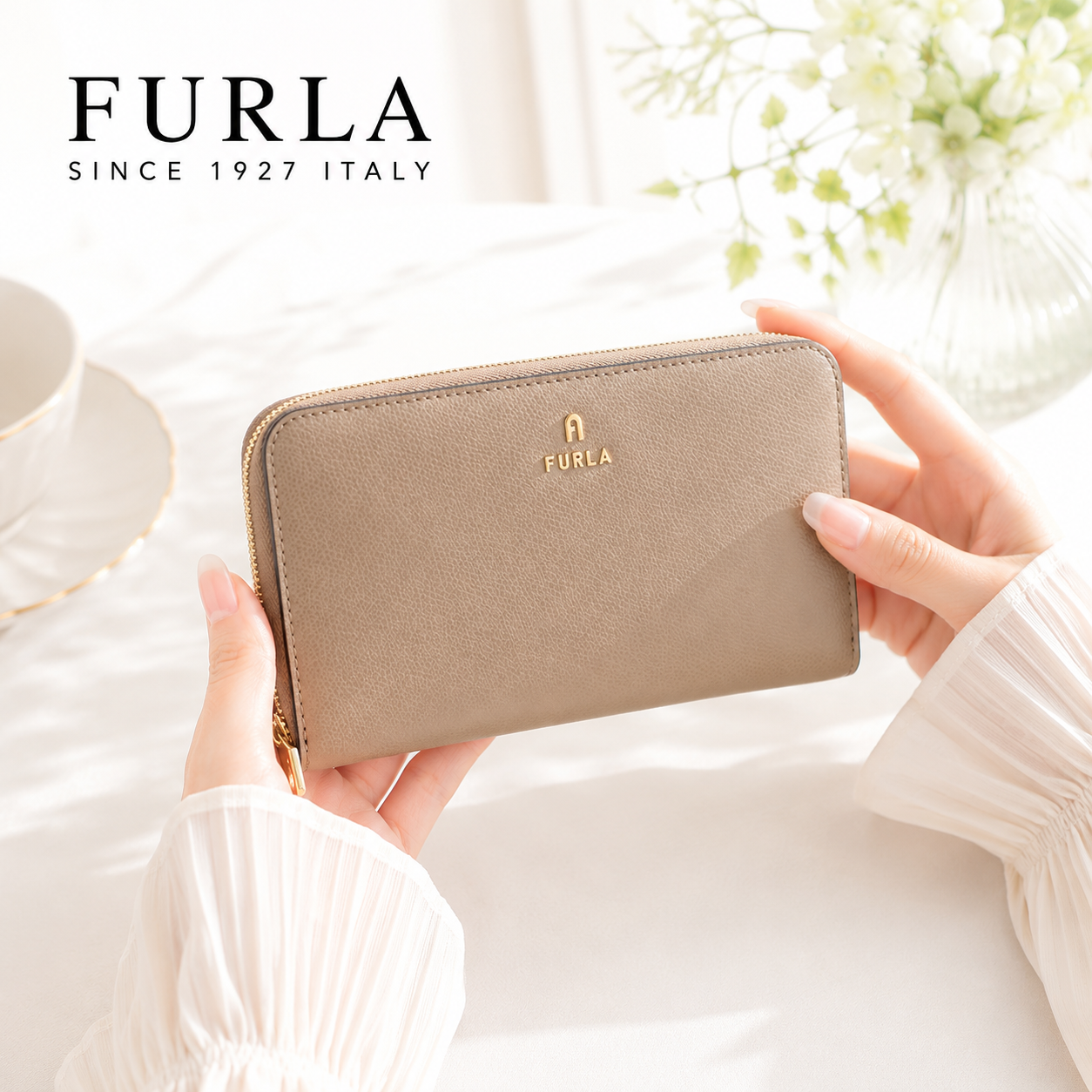 FURLA フルラ 長財布ラウンドファスナー WP00322 ARE000 1257S FURLA CAMELIA レディース ベージュ