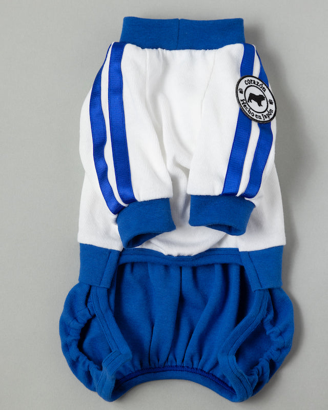 [Blu] Pantaloncini da ginnastica con pettorina (French Bulldog/Bull Dog Only) - 100% cotone