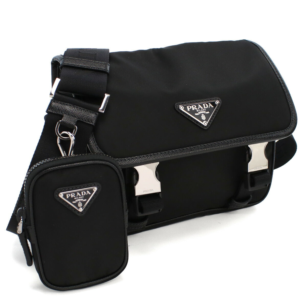プラダ PRADA  斜め掛け ショルダーバッグ  リナイロン サフィアーノ トライアングルロゴ  メンズ ブランド2VD034　2DMH V XOP　F0002NERO ブラック　bag-01