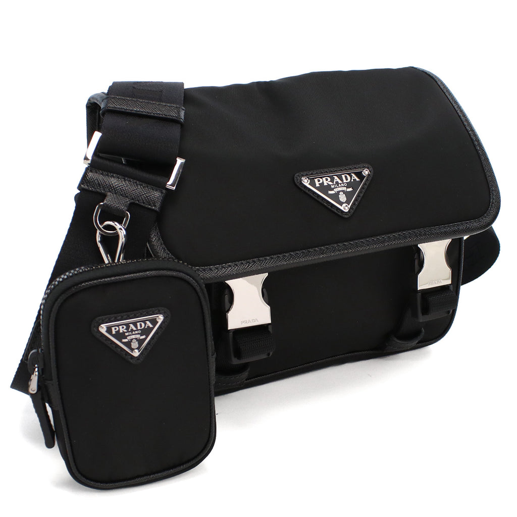 プラダ PRADA  斜め掛け ショルダーバッグ  リナイロン サフィアーノ トライアングルロゴ  メンズ ブランド2VD034　2DMH V XOP　F0002NERO ブラック　bag-01