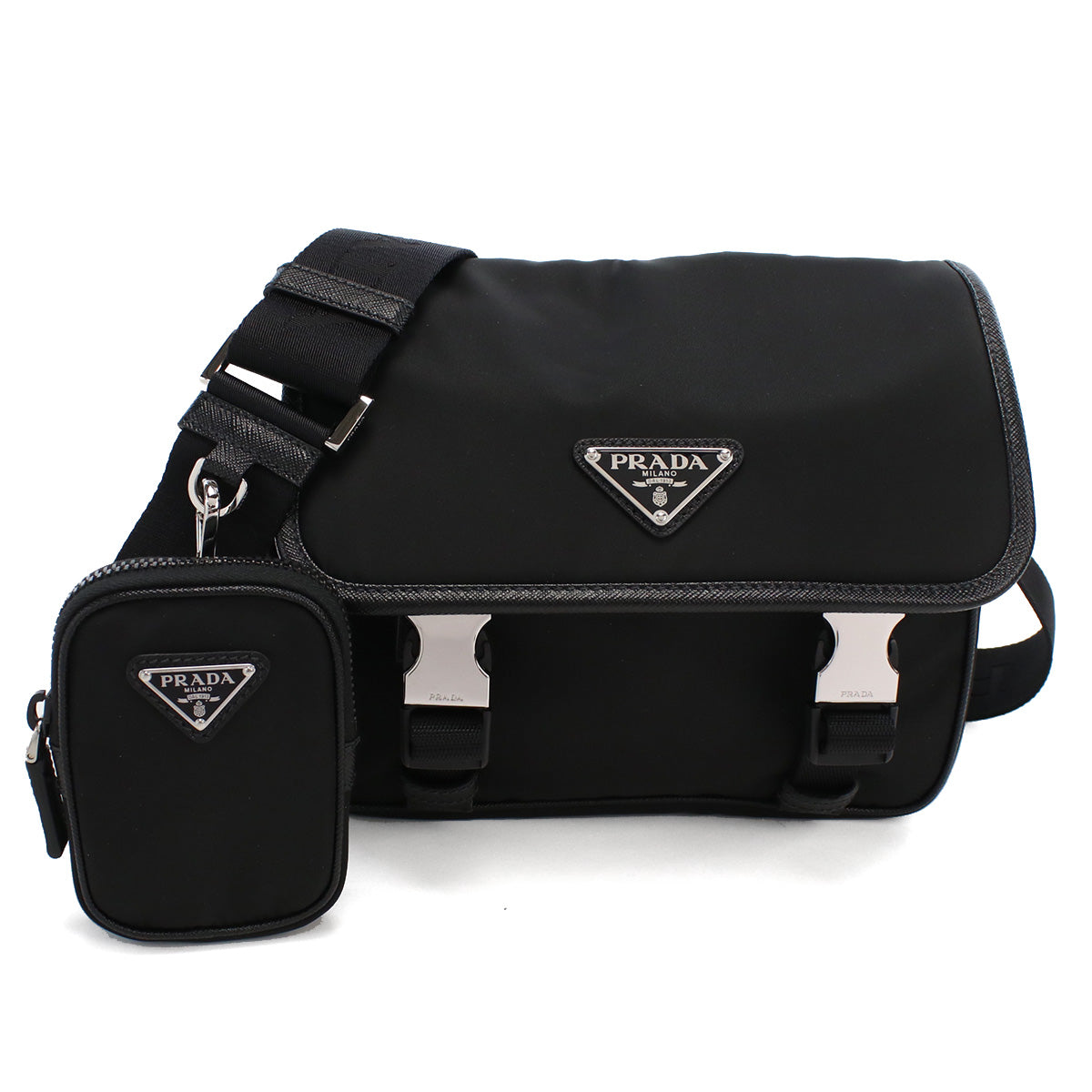 プラダ PRADA  斜め掛け ショルダーバッグ  リナイロン サフィアーノ トライアングルロゴ  メンズ ブランド2VD034　2DMH V XOP　F0002NERO ブラック　bag-01