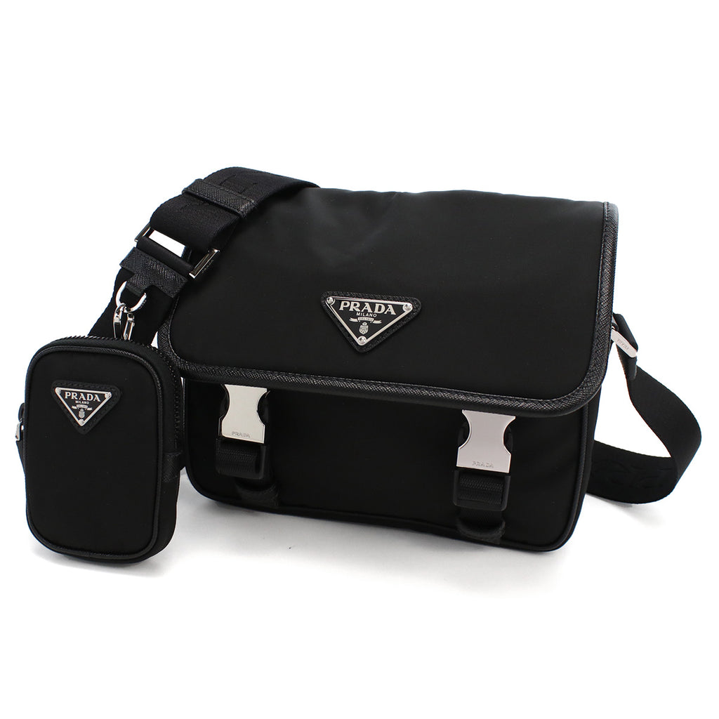 プラダ PRADA  斜め掛け ショルダーバッグ  リナイロン サフィアーノ トライアングルロゴ  メンズ ブランド2VD034　2DMH V XOP　F0002NERO ブラック　bag-01
