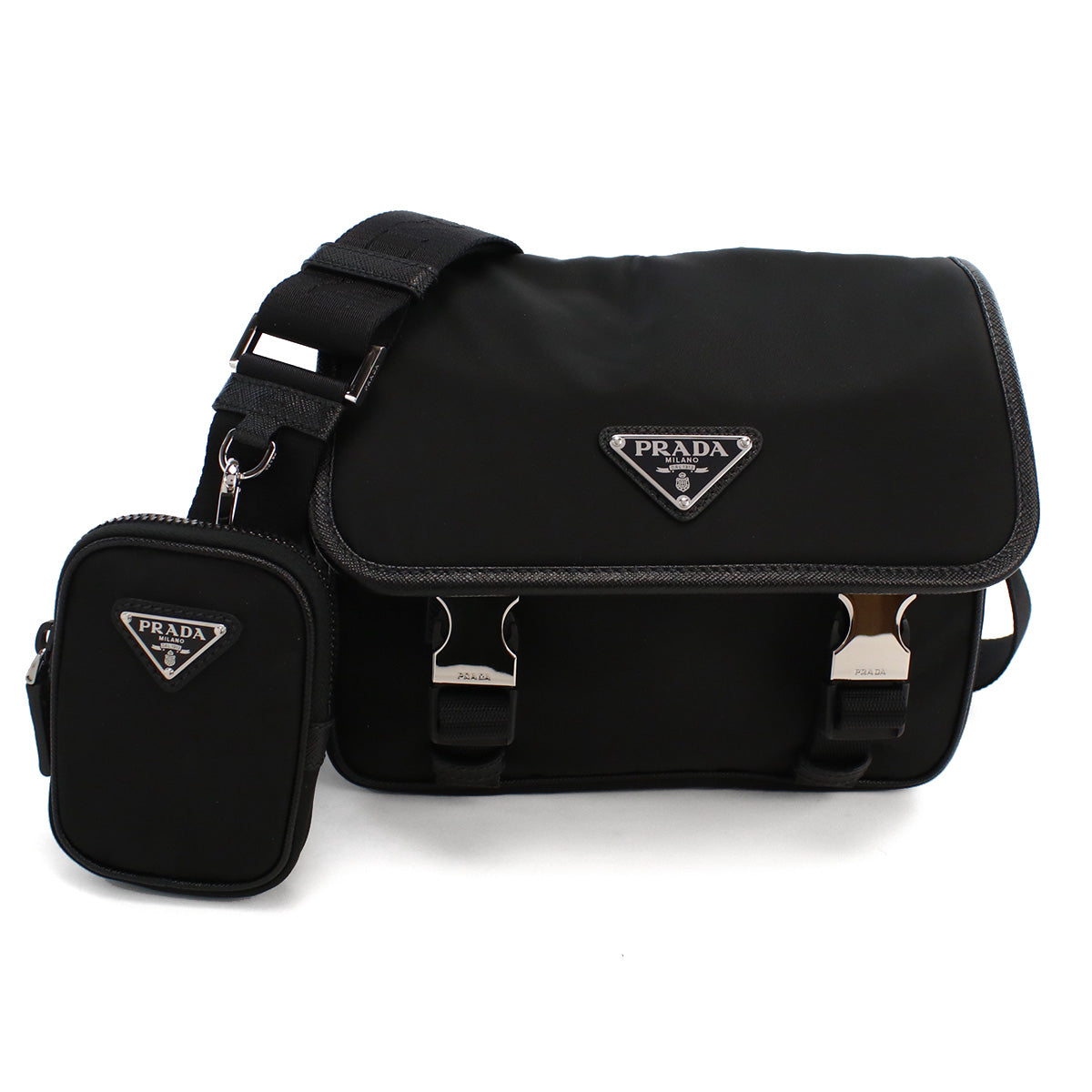 プラダ PRADA  斜め掛け ショルダーバッグ  リナイロン サフィアーノ トライアングルロゴ  メンズ ブランド2VD034　2DMH V XOP　F0002NERO ブラック　bag-01