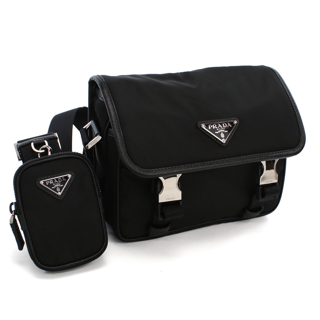 プラダ PRADA  斜め掛け ショルダーバッグ  リナイロン サフィアーノ トライアングルロゴ  メンズ ブランド2VD034　2DMH V XOP　F0002NERO ブラック　bag-01