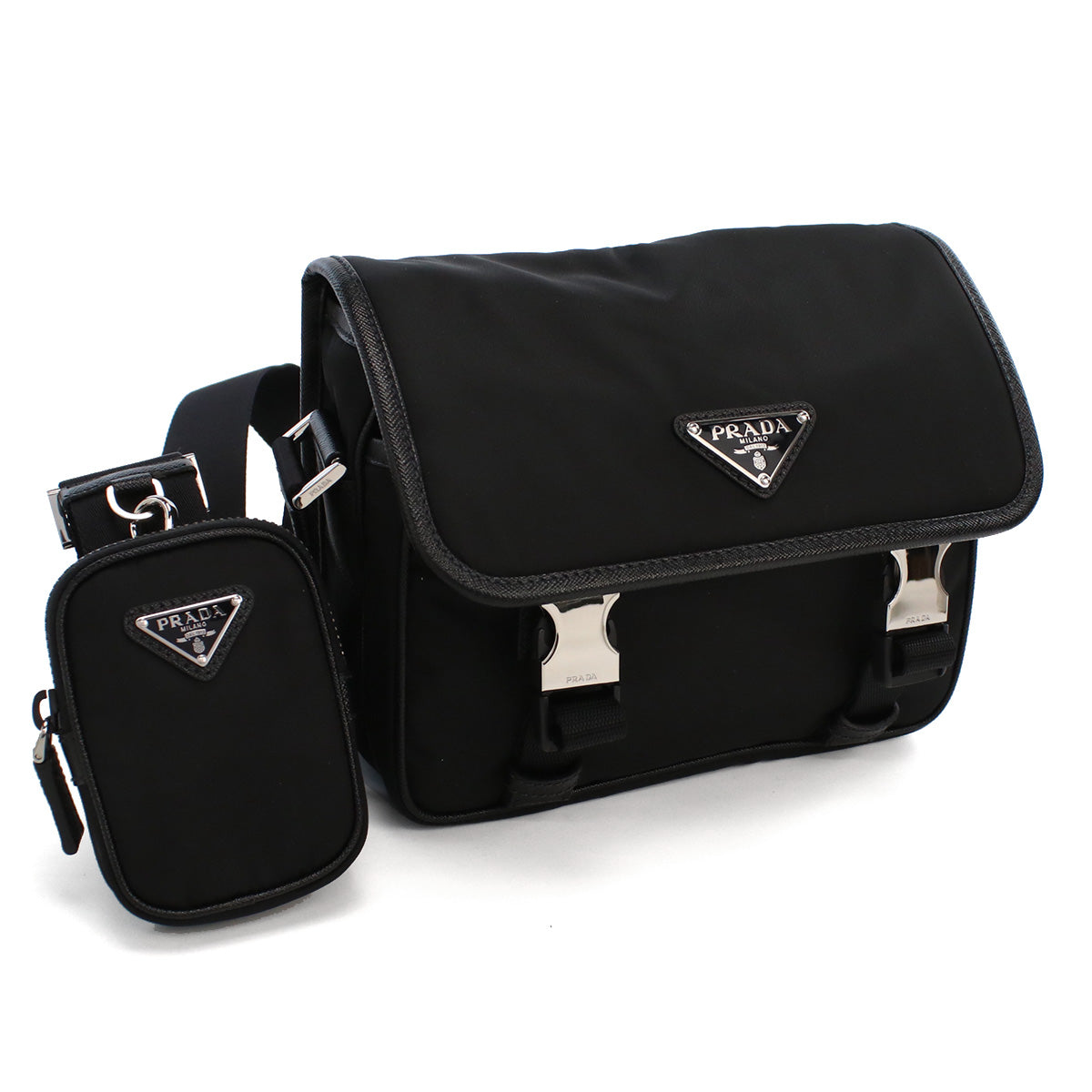 プラダ PRADA  斜め掛け ショルダーバッグ  リナイロン サフィアーノ トライアングルロゴ  メンズ ブランド2VD034　2DMH V XOP　F0002NERO ブラック　bag-01