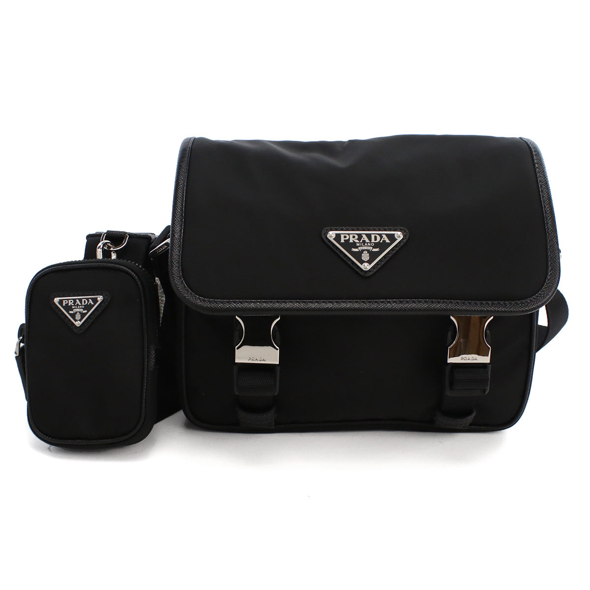 プラダ PRADA  斜め掛け ショルダーバッグ  リナイロン サフィアーノ トライアングルロゴ  メンズ ブランド2VD034　2DMH V XOP　F0002NERO ブラック　bag-01