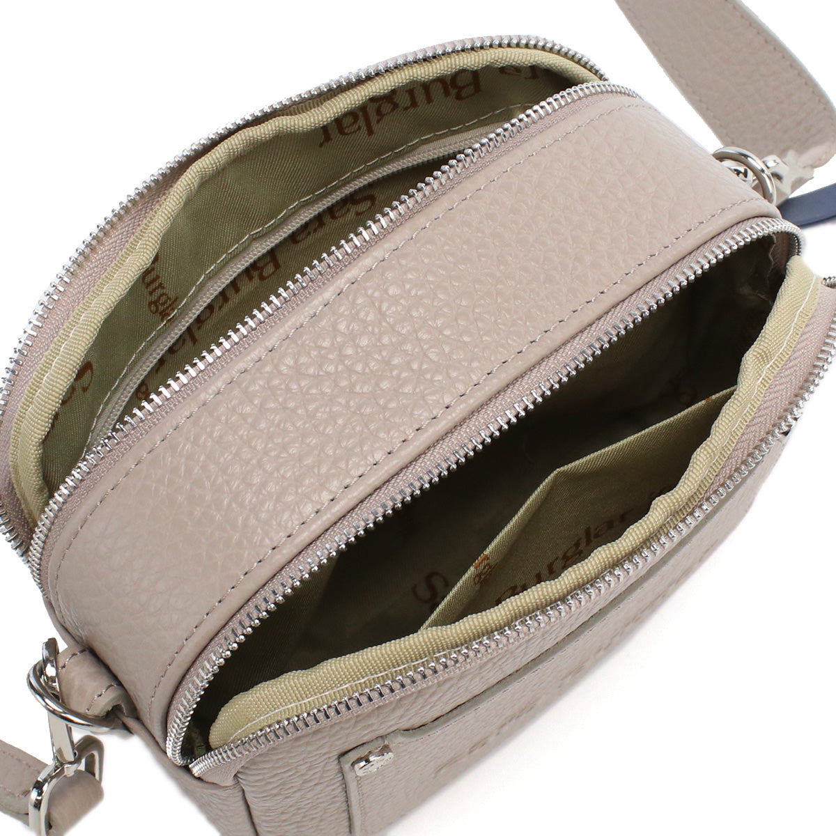 サラバーグラー Sara Burglar  斜め掛け ショルダーバッグ ブランド ロゴ 　916　TAUPE グレー系 bag-01
