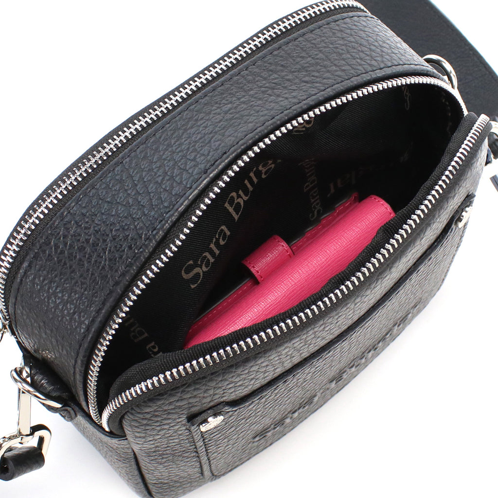 サラバーグラー Sara Burglar  斜め掛け ショルダーバッグ ブランド ロゴ　916　NERO ブラック bag-01