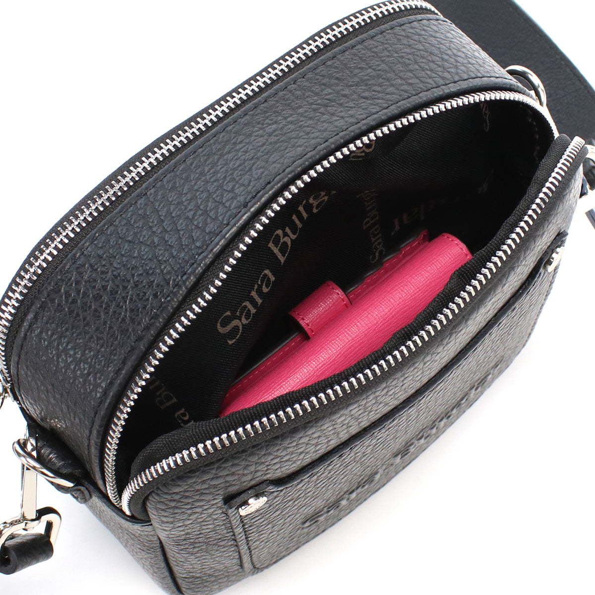 サラバーグラー Sara Burglar  斜め掛け ショルダーバッグ ブランド ロゴ　916　NERO ブラック bag-01