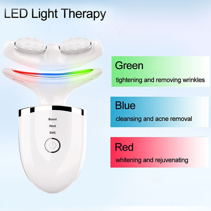 Evaly EMS Microcurrent Neck Massager | Wrinkle Care + Color Light Therapy