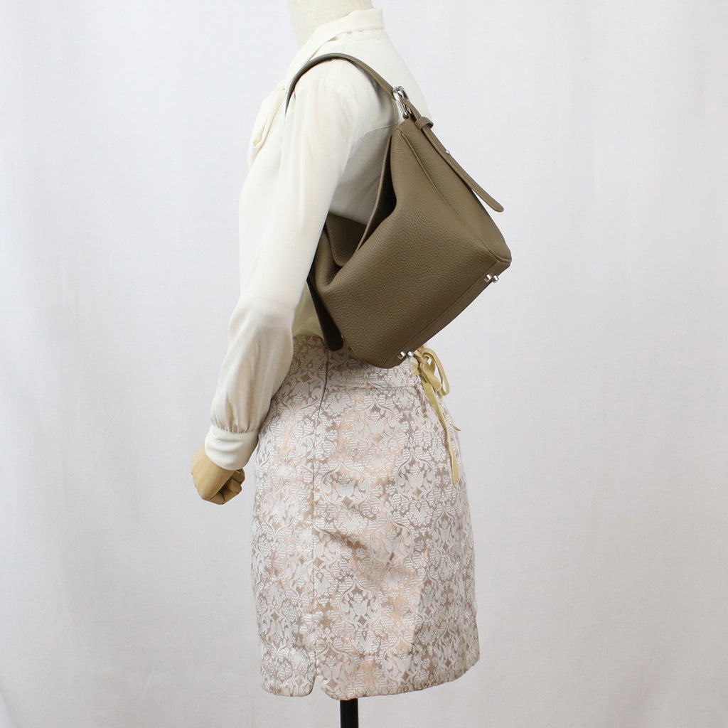 アペードモッド APEDE MOD  セミショルダー ブランド ハンドバッグCUBE BAG 6971899786327ETOUPE TOGO ブラウン系 bag-01