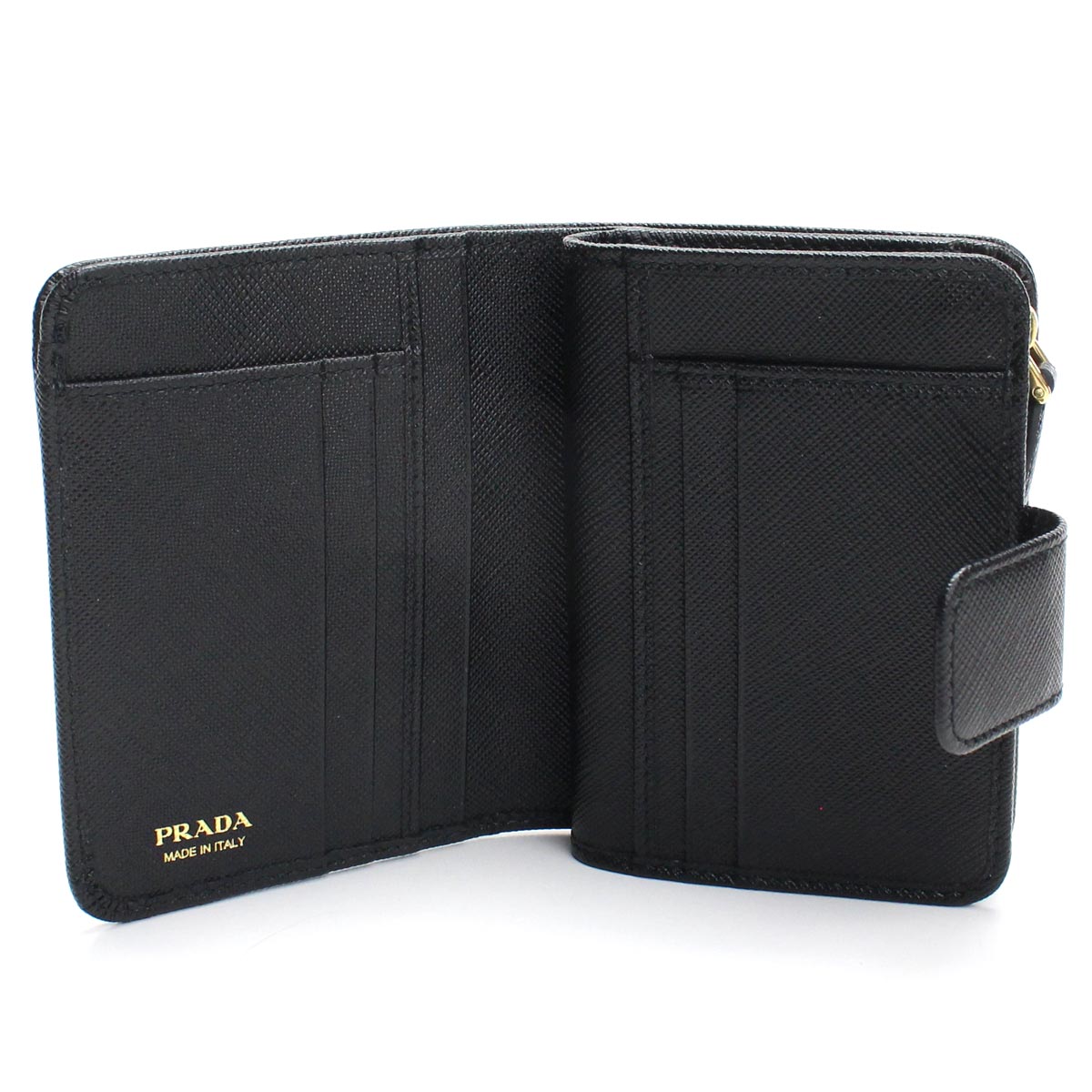 PRADA プラダ 二つ折り財布 小銭入付き 1ML018 QHH F0002 レディース ブラック