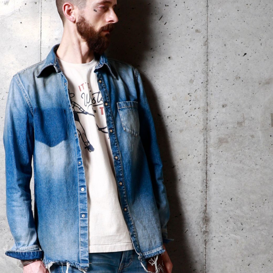 Camicia in denim 10oz (grunge)