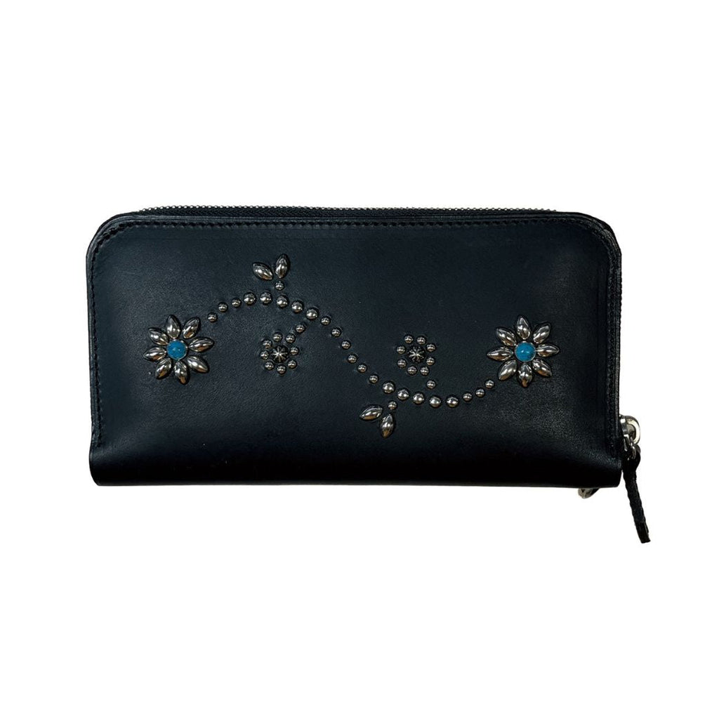 INDIGO LEATHER STADS WALLET (LONG)