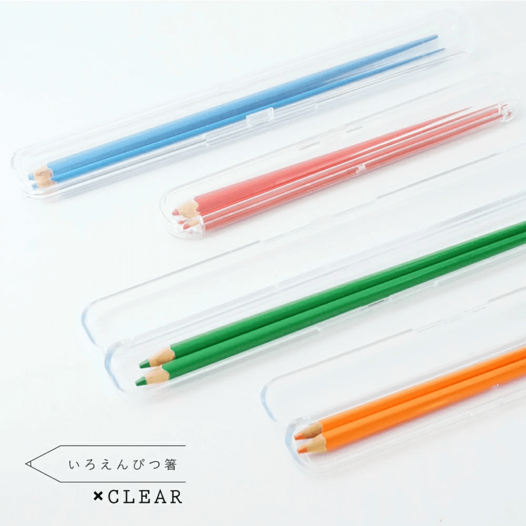 COLOUR 色鉛筆箸&クリア箸ケースのセット Lサイズ 22.5cm