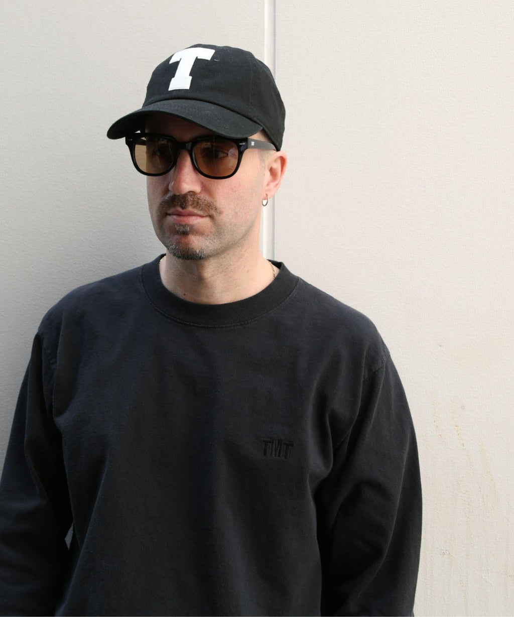 DRY COTTON JERSEY EMBROIDERY L/STEE／BLACK