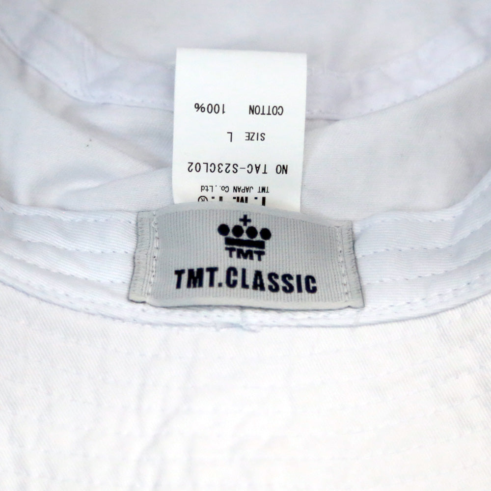 CAPPELLO ALLA PESCATORE CON LOGO A CERCHIO / BIANCO