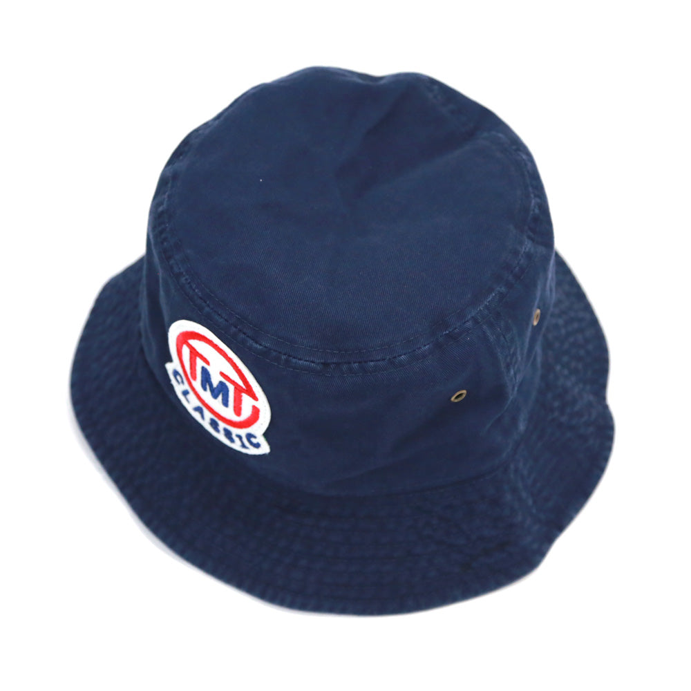 CAPPELLO DA PESCATORE CON LOGO A CERCHIO / BLU MARINO