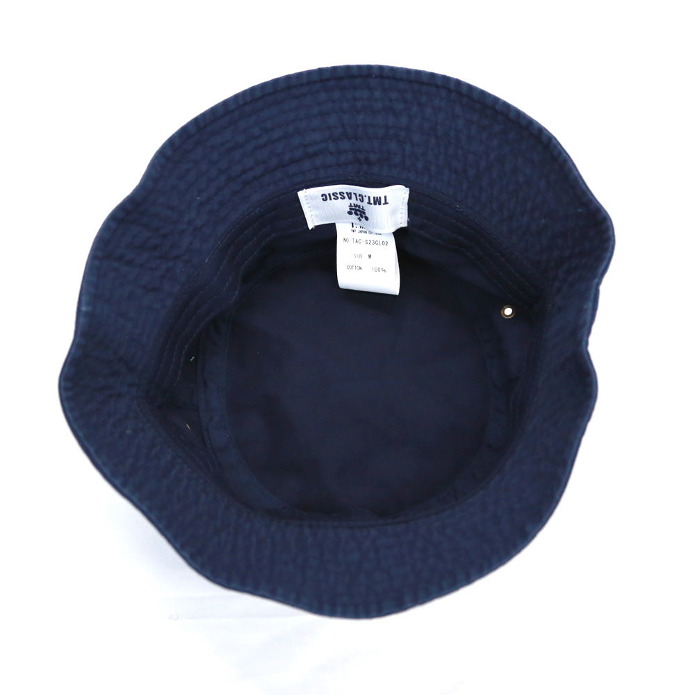 CAPPELLO DA PESCATORE CON LOGO A CERCHIO / BLU MARINO