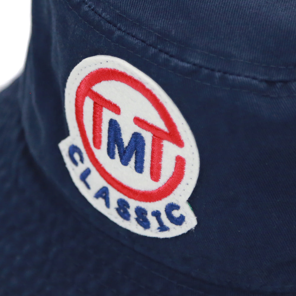 CAPPELLO DA PESCATORE CON LOGO A CERCHIO / BLU MARINO