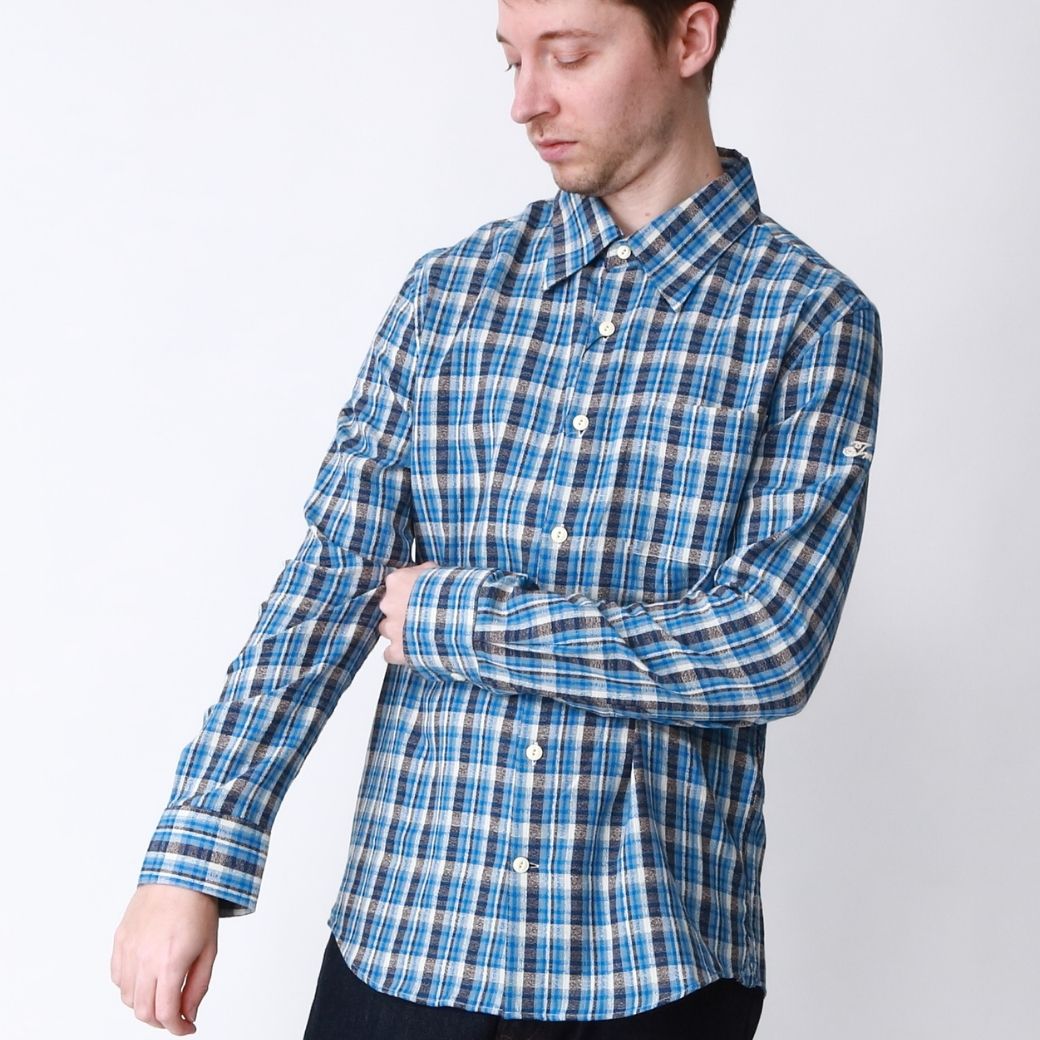 CAMICIA MORBIDA A MANICHE LUNGHE CON FANTASIA A QUADRI COUNTRY