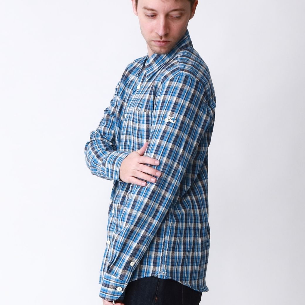 CAMICIA MORBIDA A MANICHE LUNGHE CON FANTASIA A QUADRI COUNTRY