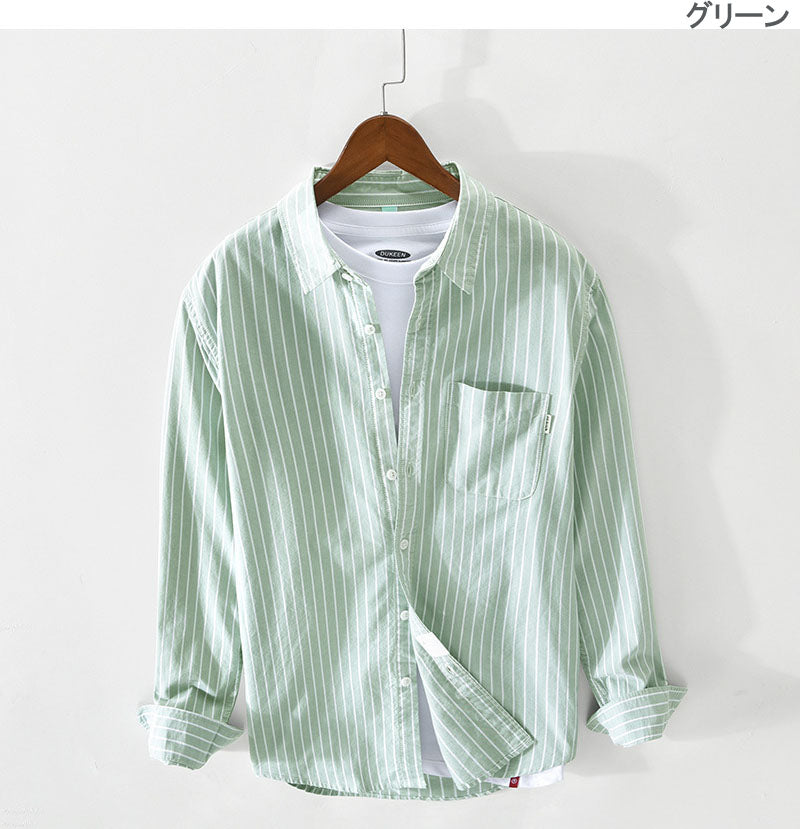 Camicia a maniche lunghe in cotone con motivo a righe da uomo, unisex, casual, giacca estiva, novità 2022, primavera estate autunno ★ 3 colori disponibili Sconto del 10% ancora per 5 giorni!