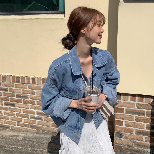秋服 韓国風 トップス アウター デニム ジャケット ヴィンテージ 上着 Gジャン