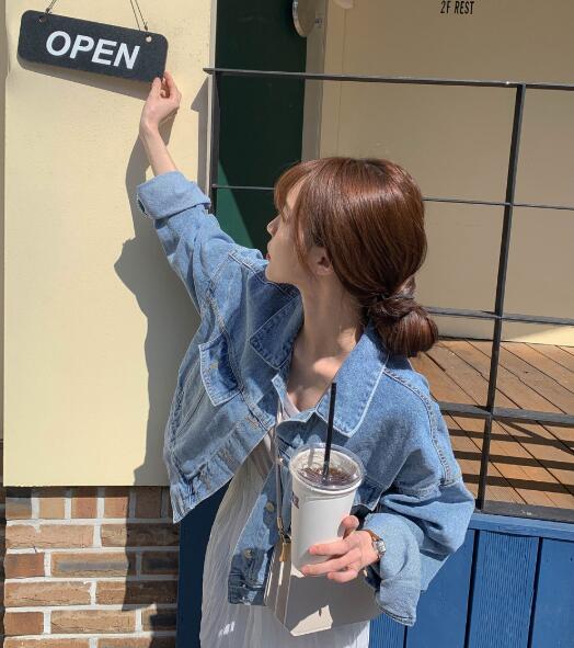 秋服 韓国風 トップス アウター デニム ジャケット ヴィンテージ 上着 Gジャン