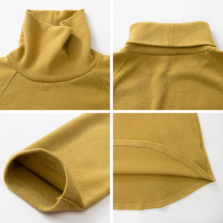 【Prodotto in Giappone】Dolcevita a maniche raglan ampio e caldo con tecnologia "Soft Thermo α" di Toray