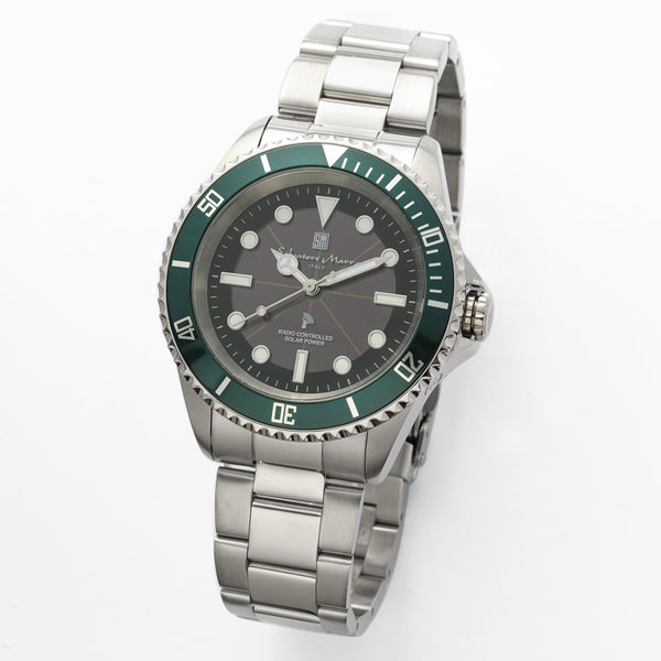 正規品 SalvatoreMarra 腕時計 サルバトーレマーラ SM22110-SSBKGD 10気圧防水 ソーラー充電 メタルベルト