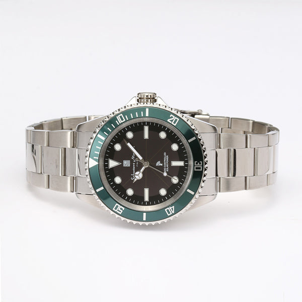 正規品 SalvatoreMarra 腕時計 サルバトーレマーラ SM22110-SSBKGD 10気圧防水 ソーラー充電 メタルベルト
