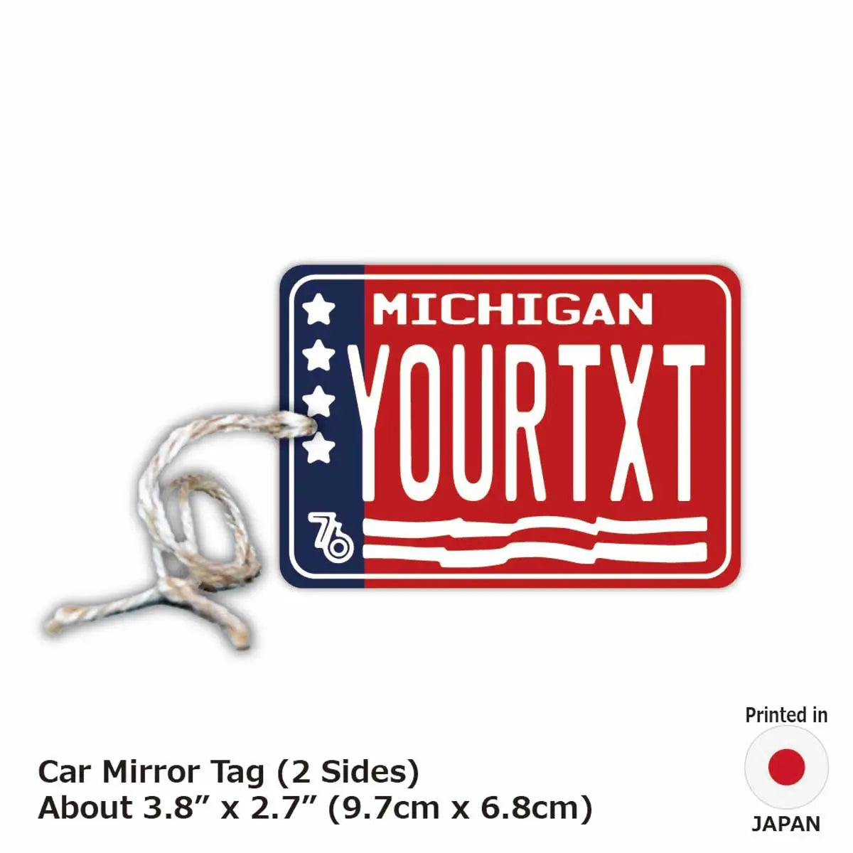 【Targhette a specchio】Michigan 1976/Deodorante per auto a forma di targa americana originale