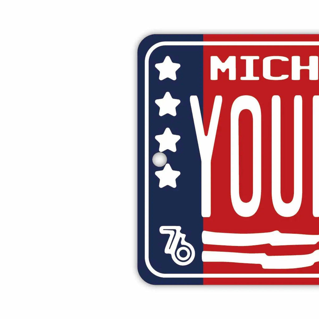 【Targhette a specchio】Michigan 1976/Deodorante per auto a forma di targa americana originale