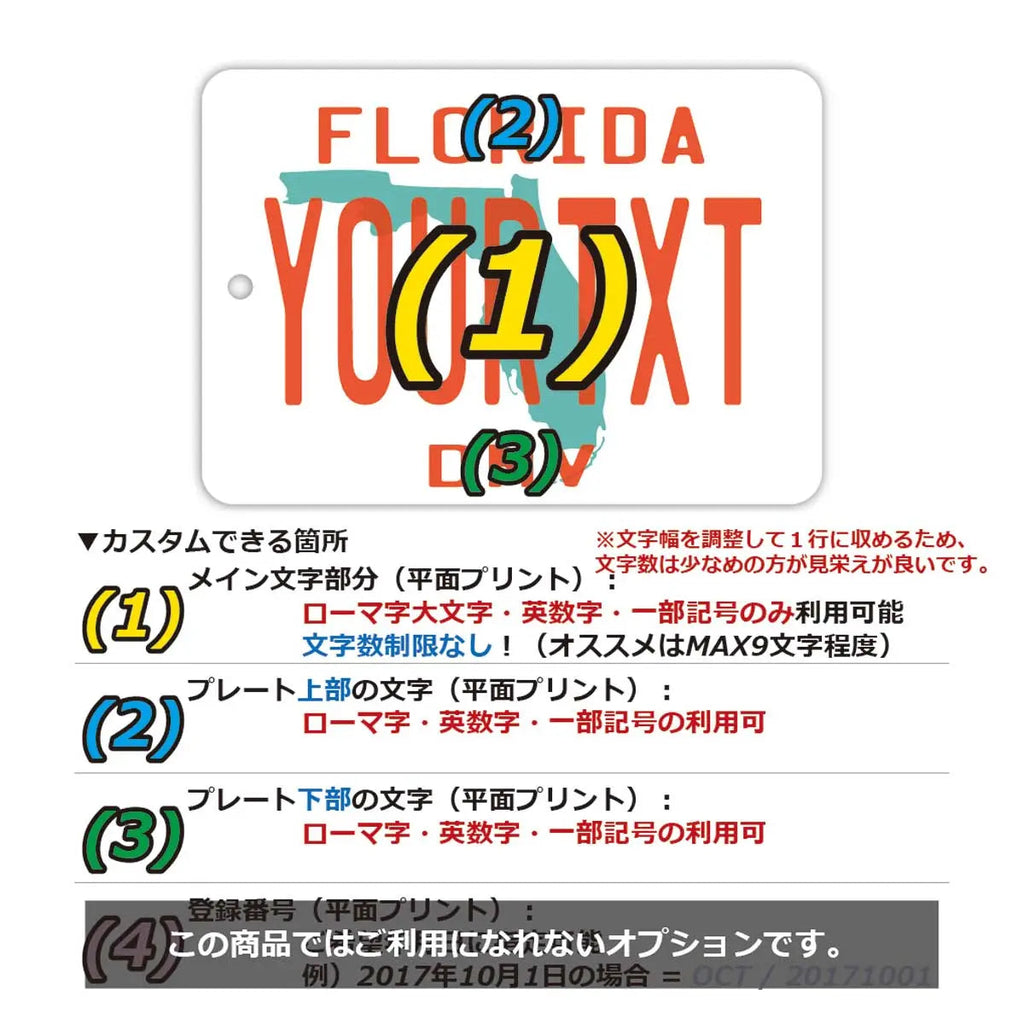 [Cartellino specchietto] Florida anni '80/Profumatore per auto originale a forma di targa americana