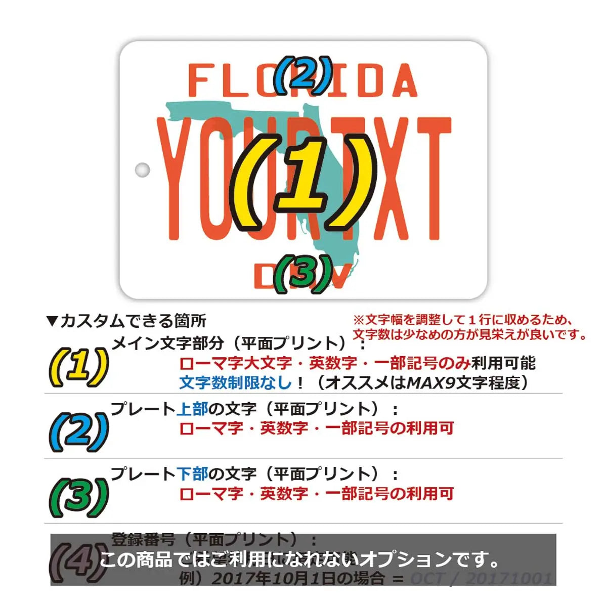 [Cartellino specchietto] Florida anni '80/Profumatore per auto originale a forma di targa americana