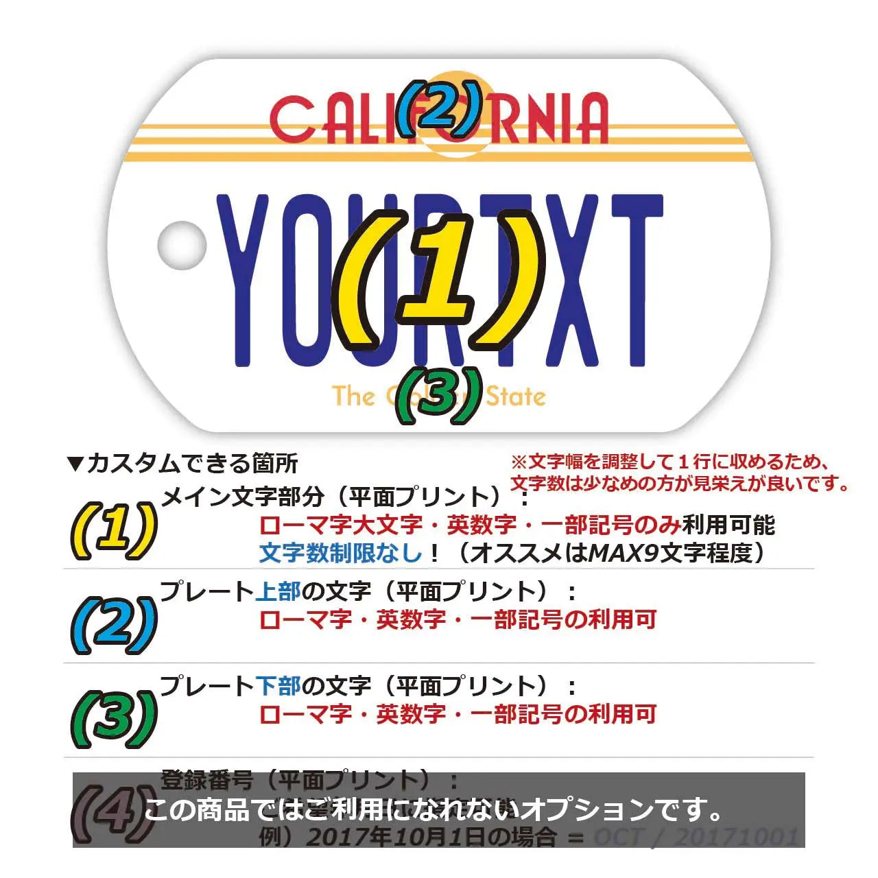 【Medaglietta identificativa per cani/Dog tag】California 1980's / Portachiavi personalizzato a forma di targa americana originale
