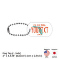 【Medaglietta identificativa per cani - Targhetta identificativa per cani】Florida anni '80/Portachiavi personalizzato a forma di targa americana originale