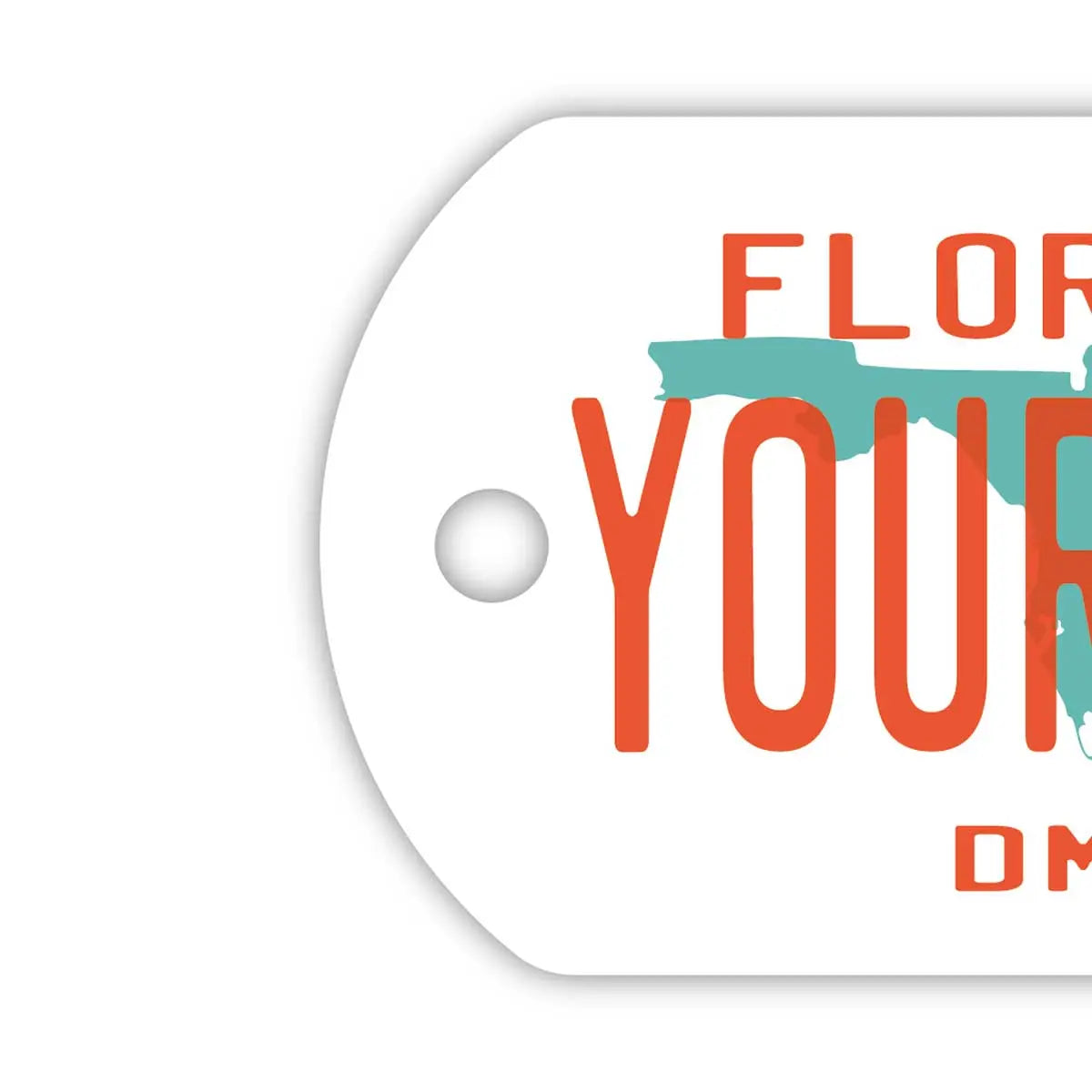 【Medaglietta identificativa per cani - Targhetta identificativa per cani】Florida anni '80/Portachiavi personalizzato a forma di targa americana originale