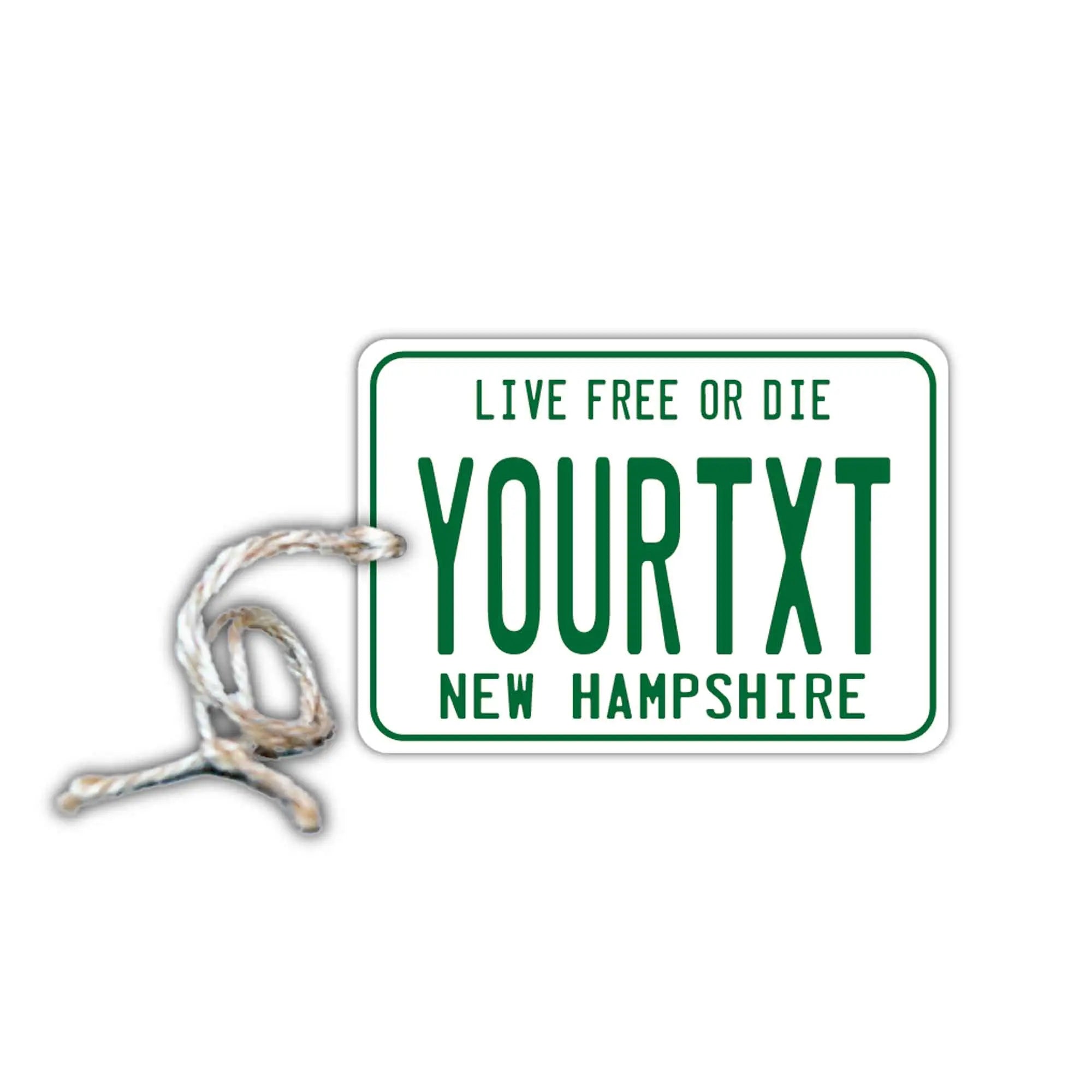 【Targhette per specchietto retrovisore】Rinfrescante per auto a forma di targa americana originale, New Hampshire anni '80