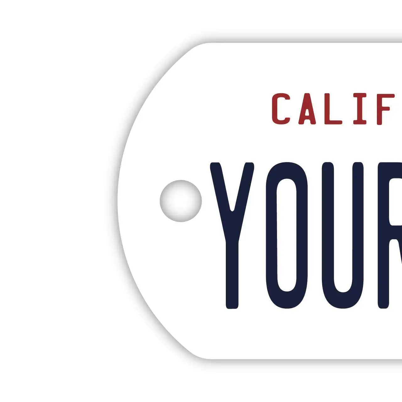 【Medaglietta identificativa/Targhetta per cani】California anni '90/Portachiavi personalizzato a forma di targa americana originale