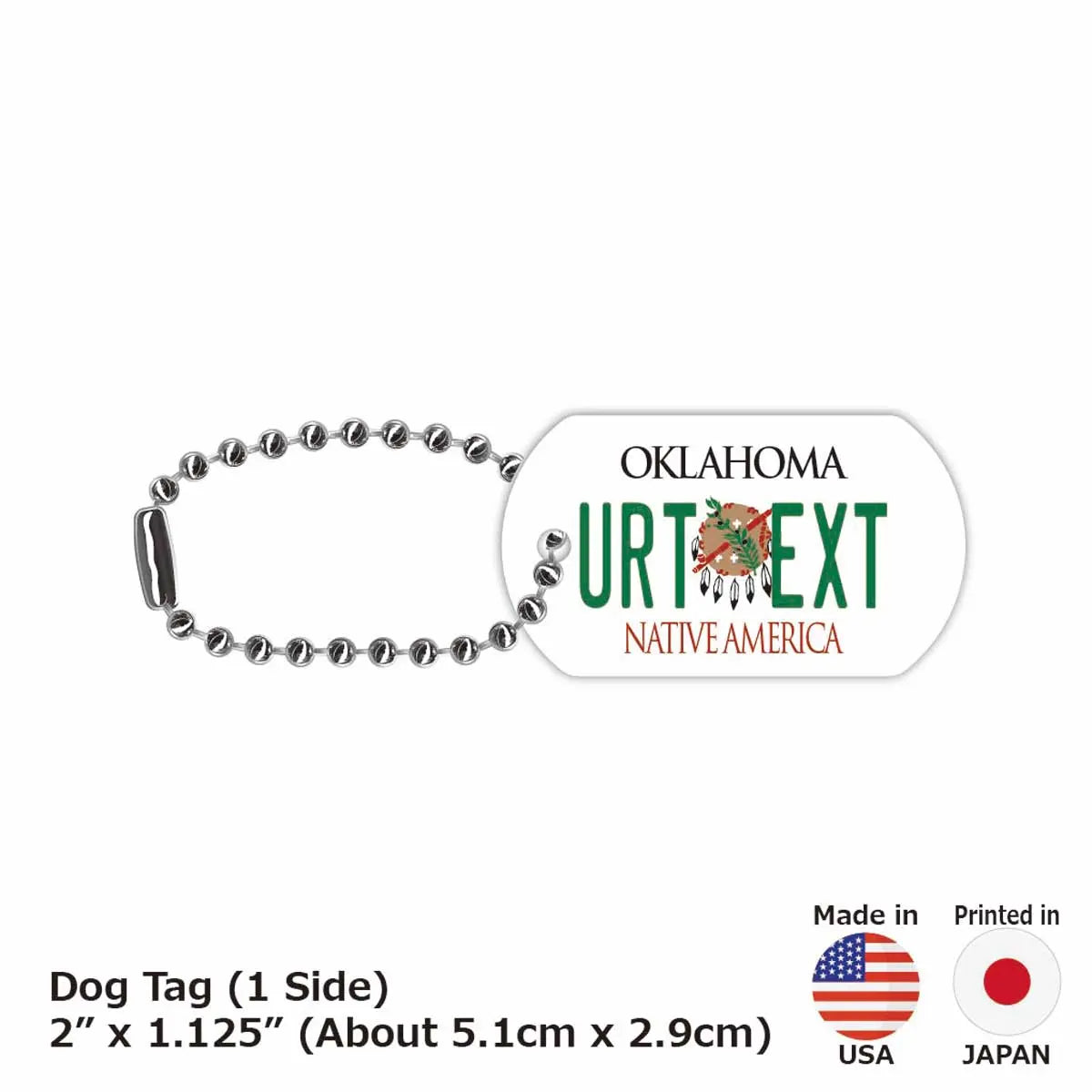 【Medaglietta identificativa per cani/Dog Tag】Oklahoma 1994/Portachiavi personalizzato a forma di targa americana originale