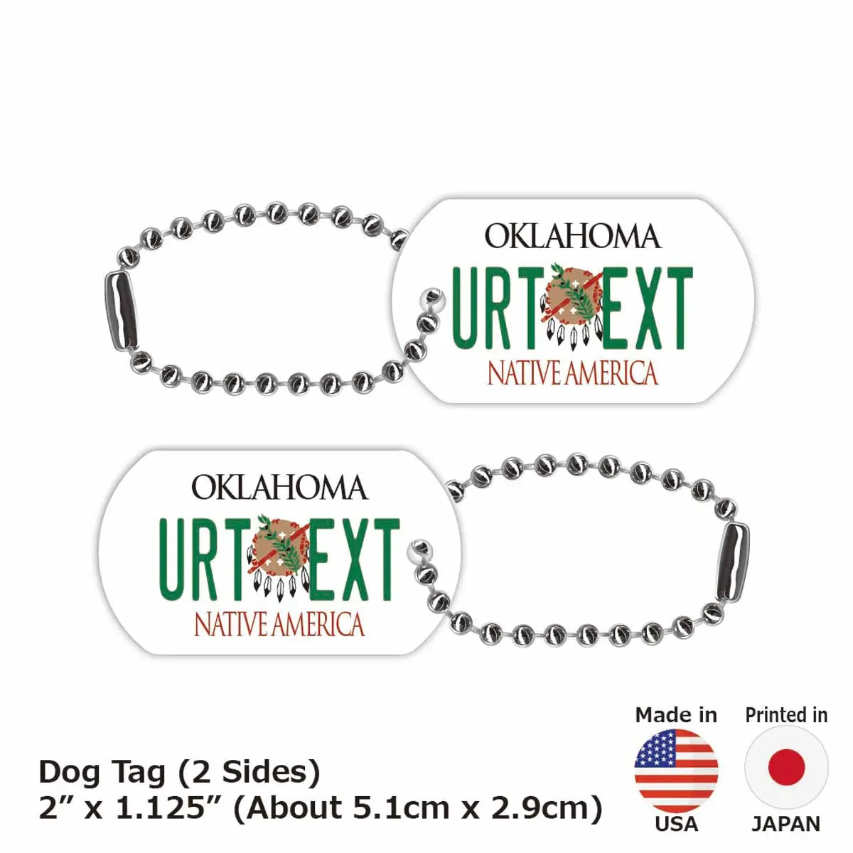 【Medaglietta identificativa per cani/Dog Tag】Oklahoma 1994/Portachiavi personalizzato a forma di targa americana originale