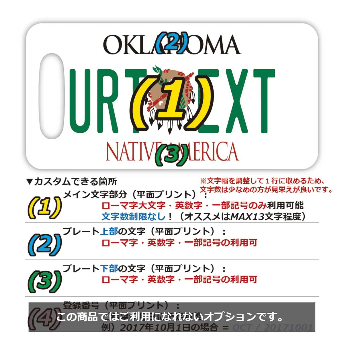 【Etichetta per bagaglio】Oklahoma 1994 / Design originale a targa americana, elegante, anti-smarrimento
