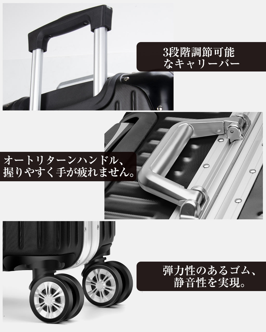 VARNIC スーツケース 別注 OEMできる キャリーケース キャリーバッグ アルミフレーム 隠しフック Lサイズ