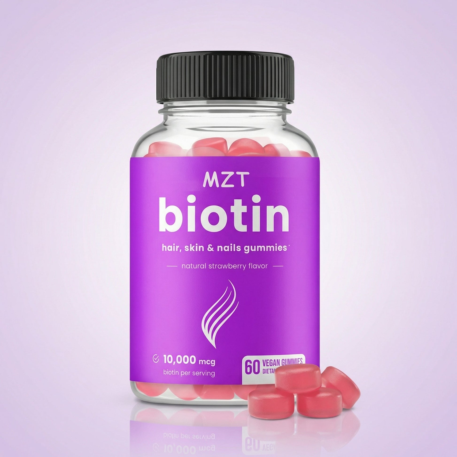 Biotin Hair & Nail Gummies | 5000mcg + Vitamins | 60ct