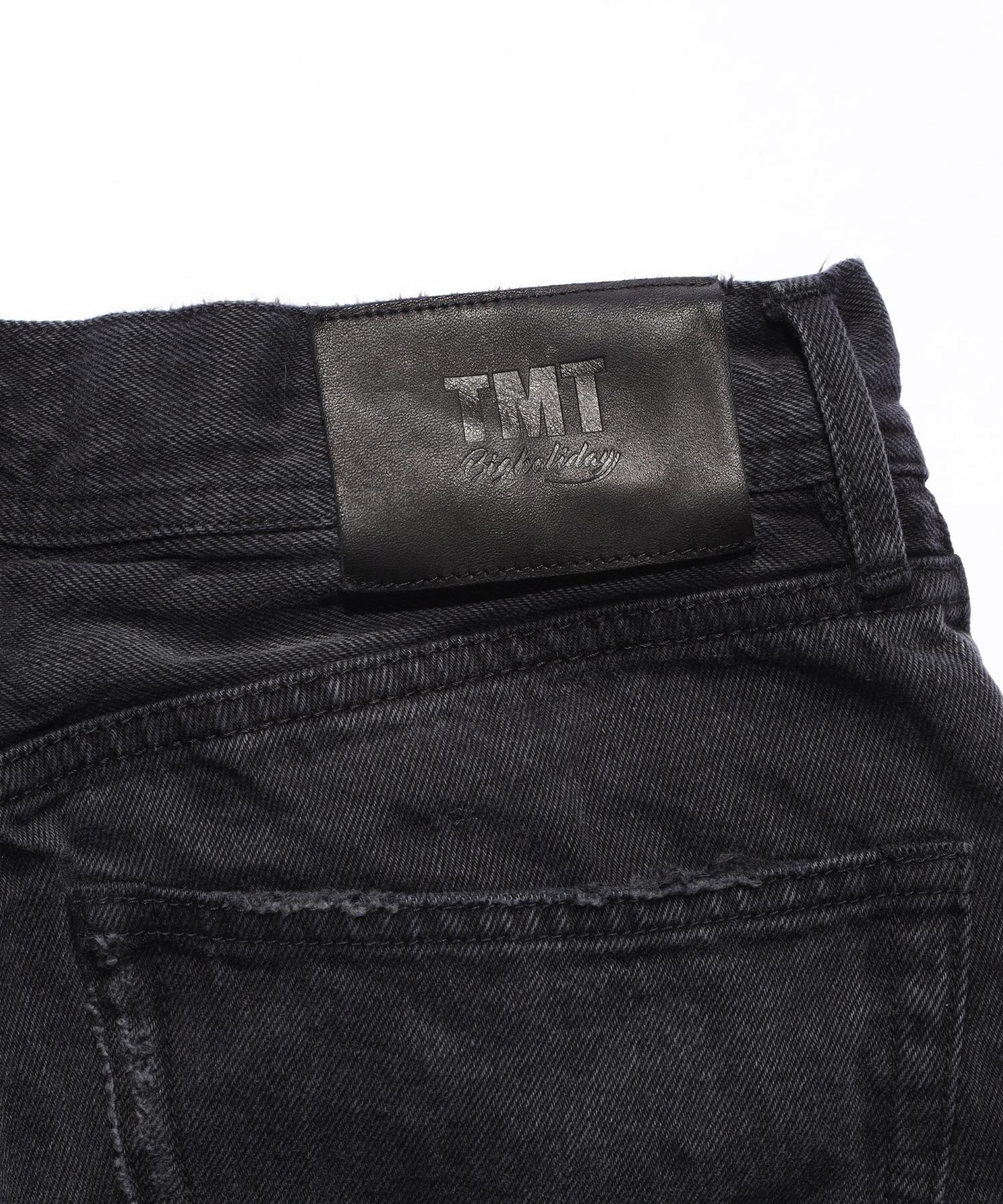 JEANS DRITTI 5 TASCHE IN DENIM NERO MORBIDO 12 once
