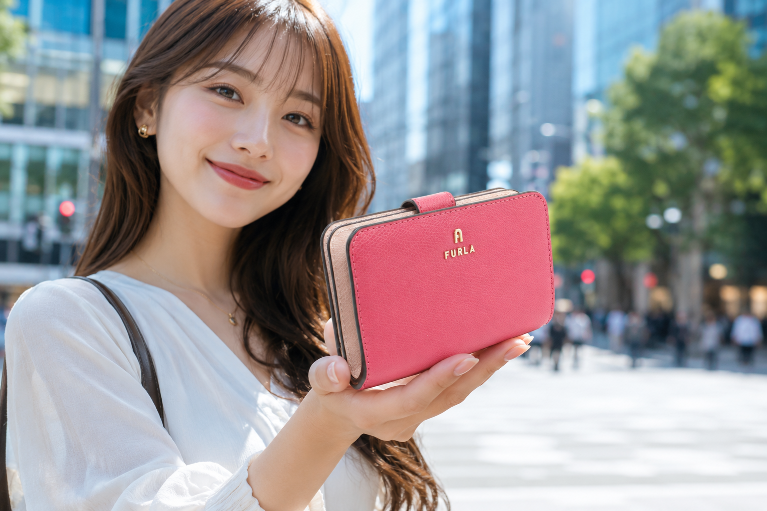 FURLA フルラ 二つ折り財布 小銭入付き WP00314 ARE000 4504S FURLA CAMELIA カメリア レディース ピンク