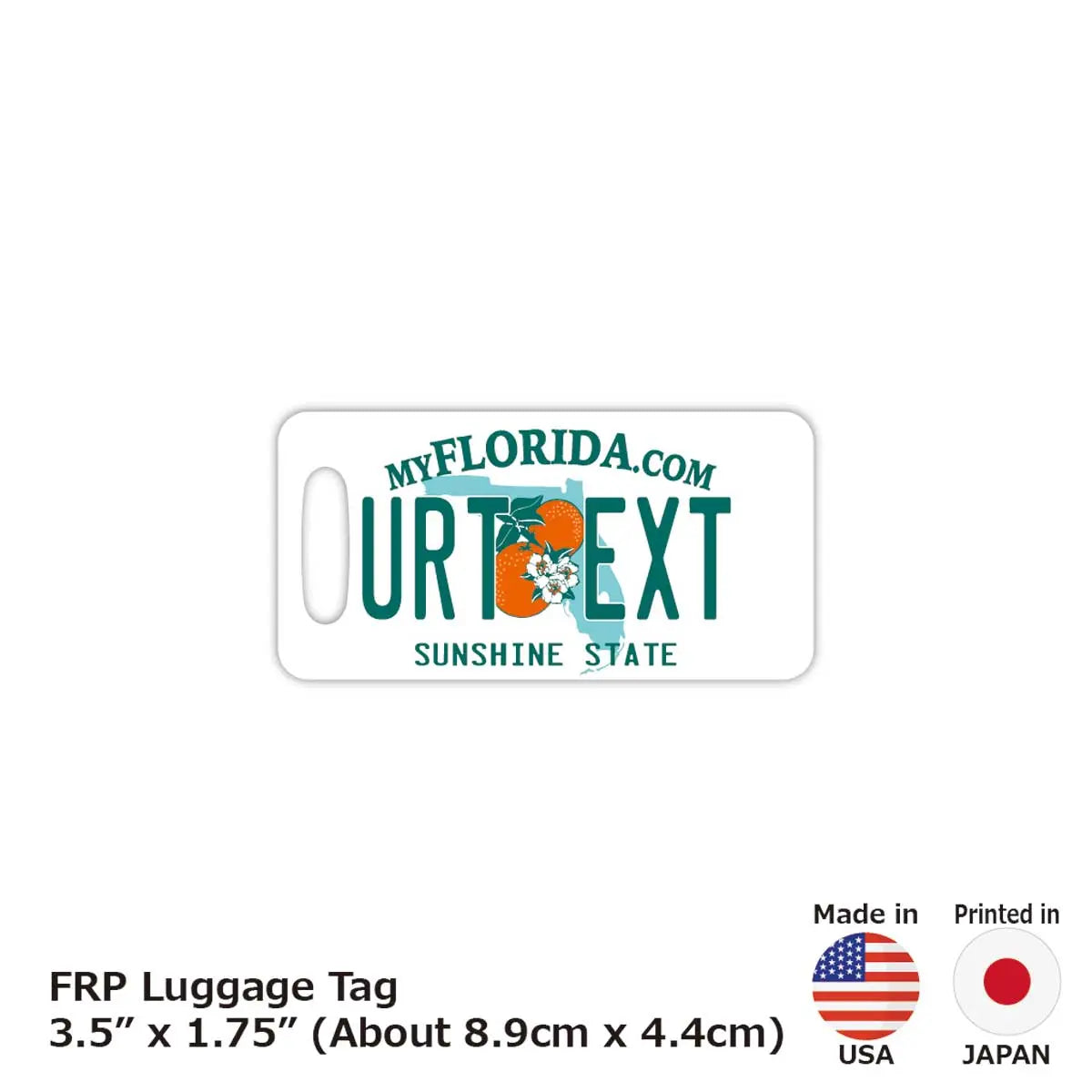 【Etichetta per bagagli】Florida anni 2000/Originale a forma di targa americana, elegante, tag anti-smarrimento